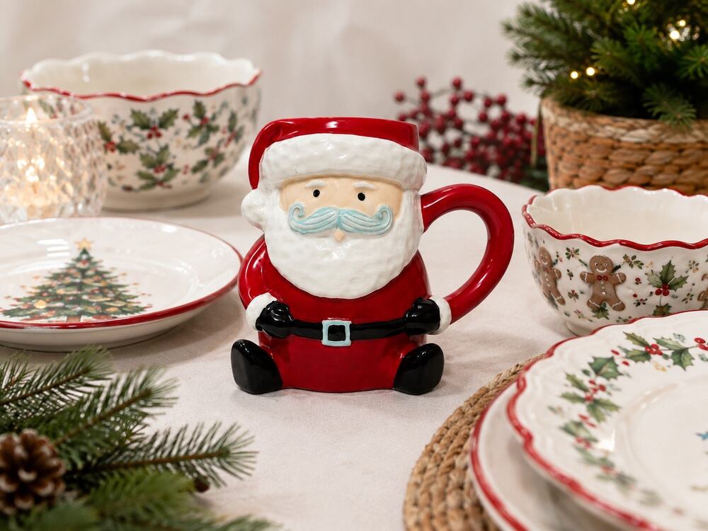 14oz Christmas Santa Mug for Holiday Coffee Hot Chocolate